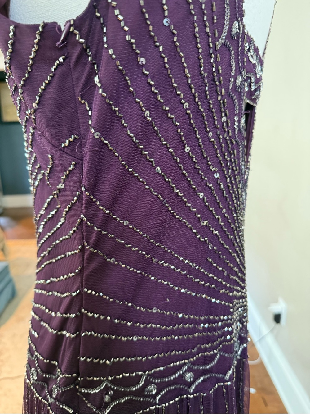Adrianna Papell Beaded Gatsby Flapper Dress Size M/L Art Deco Costume Party - Picture 14 of 14